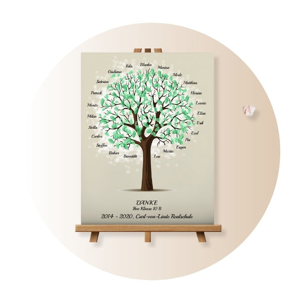 Wir verabschieden uns von den Lehrern, Kindergärtnerinnen und der Schule. Dieses Geschenk wird eine bleibende Erinnerung sein. Ein besonderes Leinwandbild, das auch als Wanddekoration dient.