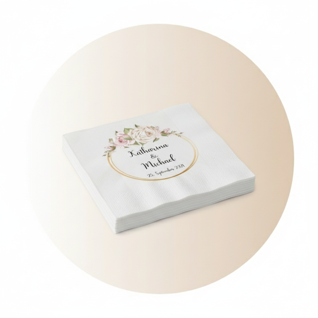 Personalisierte Hochzeitsservietten – Lunch- und Spenderservietten