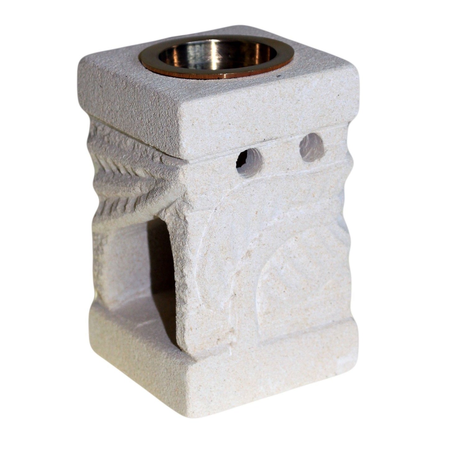 Sandstein-Aroma-Diffusor - Carved Leaf - Organisches Blatt-Design